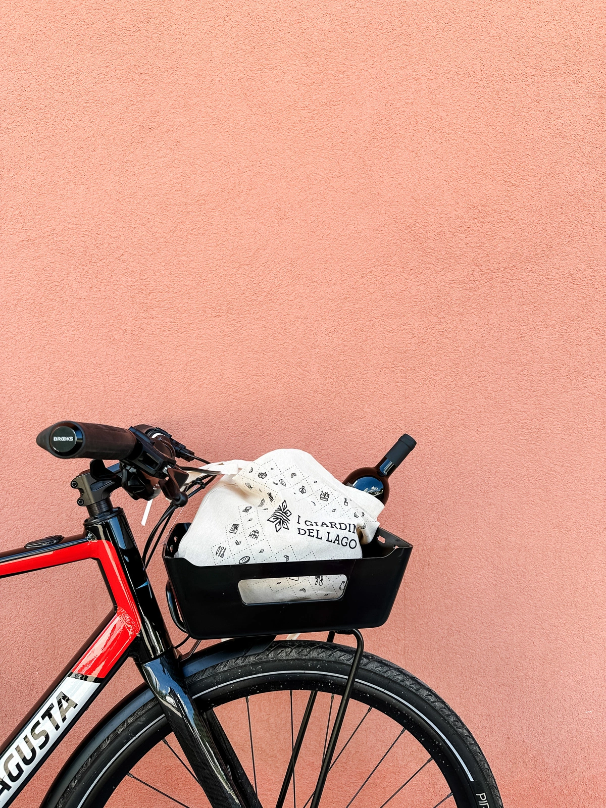 Equipped bicycle with basket